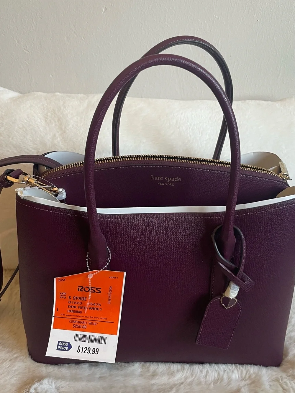 NWTkate spade plum leather Satchel Tote